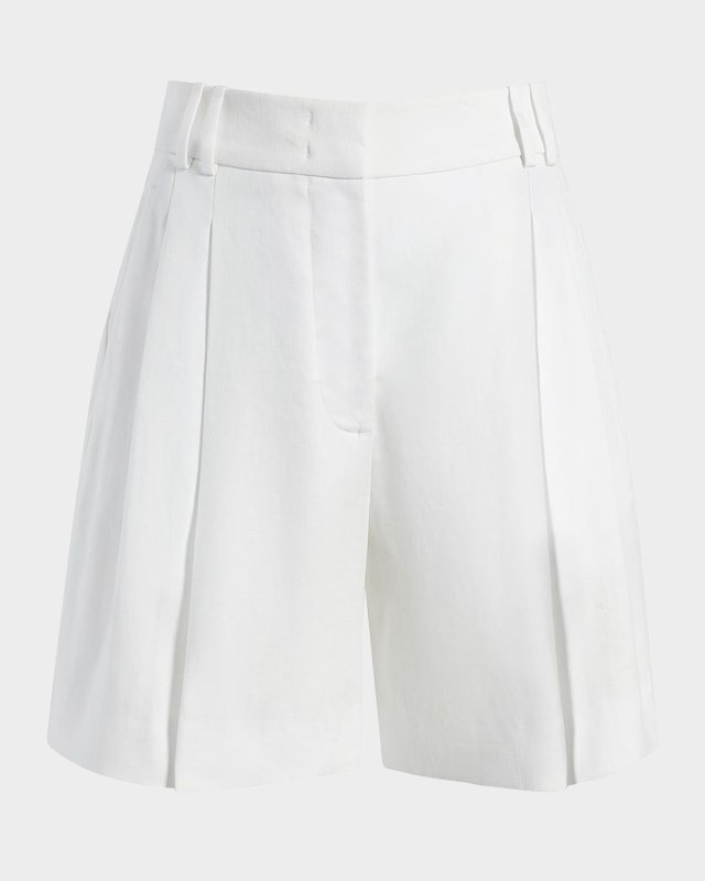 Pleated Front Linen Short